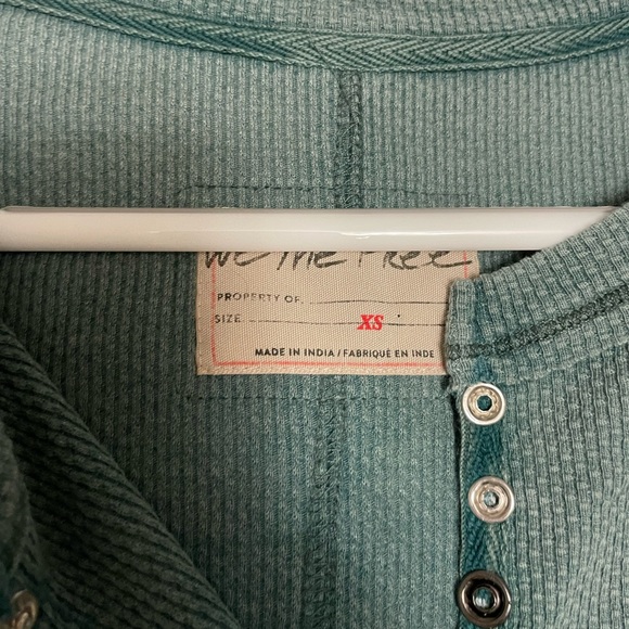 Free people corded sleeve emerald greenl XS - Picture 2 of 3